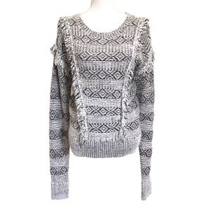 MS MAGGIE Geo Design Fringed Knit Sweater